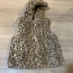【美品】ZARA キッズ子供服120cmヒョウ柄豹柄フェイクファーベストサイズ9