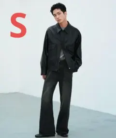 WYM LIDNM CURVED FLARE DENIM SLACKS Sサイズのサムネイル