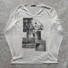 TK タケオキクチ Vネック 長袖Tシャツ フォトプリント 白 Lのサムネイル