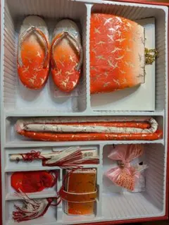 七五三　オレンジ色の和小物セット