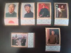 中国切手 J-21 毛沢東主席死去一周年 6種完 NH 未使用品