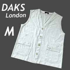 DAKS London メンズ ベスト M 刺繍ロゴ 日本製 (D030)★#