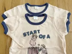 2枚セット　レトロTシャツ　 フタフタ　80-85、90-95 オソロコーデのサムネイル