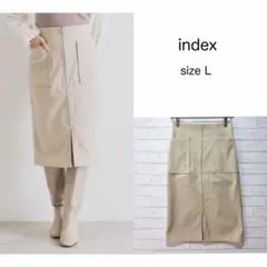 index ミディ丈スカート（L）ジップタイトスカート イージーアイロン 洗える