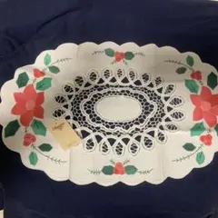 近沢レース 花柄刺繍 テーブルマット 約30×45cm タグ付き