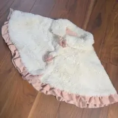 petit main ベビーポンチョ 女の子 フリル