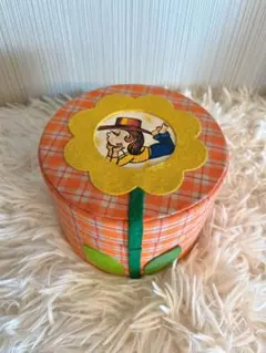 アンティーク 雑貨 昭和レトロ ヴィンテージ 小物入れ お花 チェック