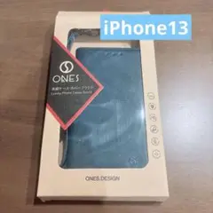 ONES iPhone13 ケース 手帳型 ストラップ スタンド ダークブルー