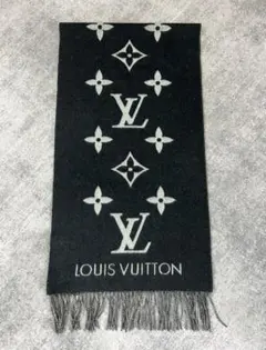 美品⭐️LOUIS VUITTON ルイヴィトン⭐️ ロゴマフラー ブラック Amazon | （ルイ・ヴィトン）LOUIS VUITTON ルイヴィトン