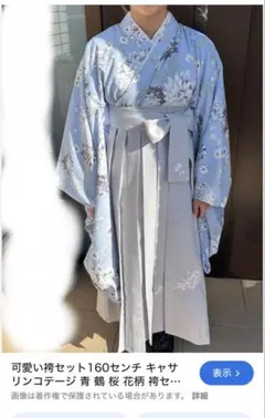 キャサリンコテージ キッズ ダリアエクア×灰色袴セット160