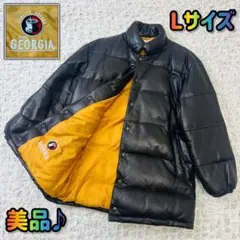 ジョージアGeorgiaラムレザーダウンジャケット羊革L非売品 コート イタリアのサムネイル