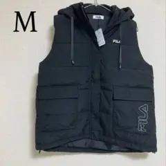 フィラ ダウンベスト 中綿 アウター ジャケット M 黒 ブラック ユニセックス