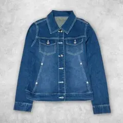 【ストレッチ素材】古着 デニムジャケット Gジャン Sサイズ インディゴ