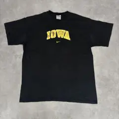 00s NIKE Tシャツ フロントロゴ IOWA US古着 クラック AU63