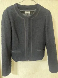 PLST（プラステ） ノーカラーツイードジャケット　Lサイズ