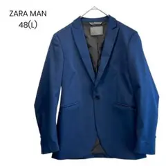 【ZARA MAN】ネイビー テーラードジャケット 48(L) a0998