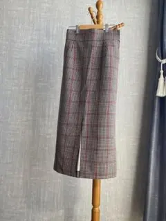 【美品】Monique_チェック柄タイトスカート