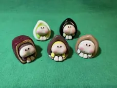 ナッツの妖精 ミニフィギュア 5個セット 両面テープ付き 置物 インテリア