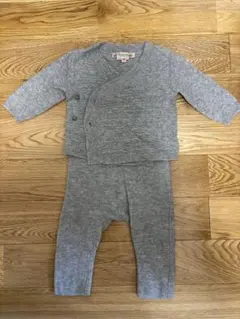 ボンポワン　グレー カシミヤニット カーディガン&パンツ　セットアップ　6m
