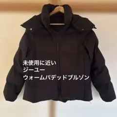 美品 ジーユー ウォームパデッドブルゾン L ブラック