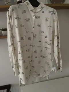 ルクルカ センソユニコ ブラウス 総柄シャツ フレンチスリーブ L 