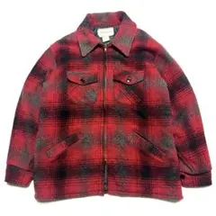 70s Melton オンブレチェック CPOウールジャケット USA製