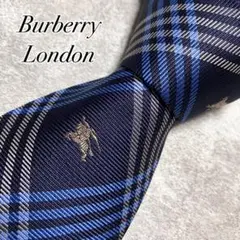 美品　バーバリーロンドン　ネクタイ　ノバチェック　ホースロゴ　イタリア製　シルク