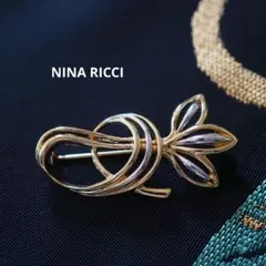 NINA RICCI ゴールド＆シルバーカラー コンビネーション ブローチのサムネイル
