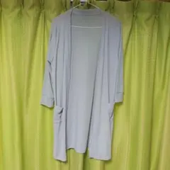 未使用グレー カーディガン 七分袖 ポケット付きLLサイズ