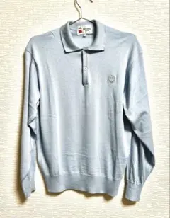 PICONE CLUB 長袖薄手ニットポロシャツ I ライトブルー