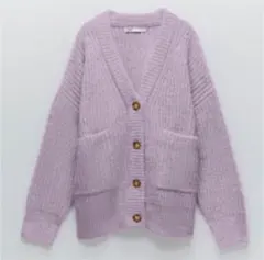ZARA パッチポケットニットカーディガン　M 美品