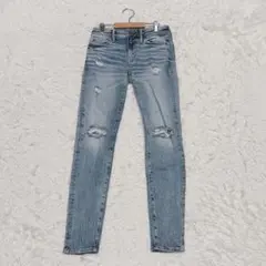 アメリカンイーグル ダメージスキニーデニムパンツ ストレッチ性有 E11098のサムネイル