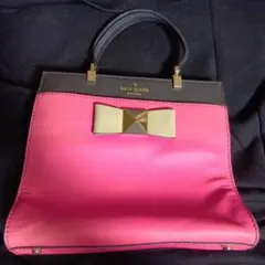 kate spade 蛍光ピンクリボントートバッグ