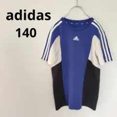 【140】adidas　半袖　Tシャツ　サッカー　フットサル　ブルーのサムネイル