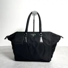 【美品✨】プラダ テスートナイロン トートバッグ 三角ロゴ 肩掛け 黒