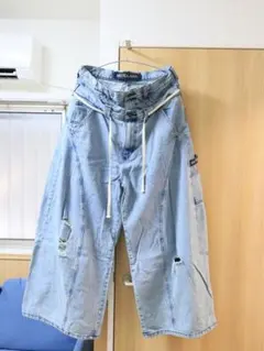 NAUTICAL JEANS ダブルウェスト ディストレスド バギーカーブデニムのサムネイル