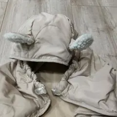 防寒ベビーケープ　くま耳フードつき♡