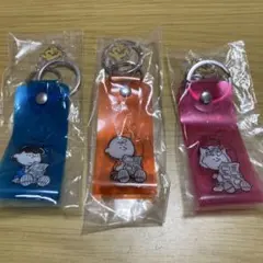 SNOOPY チャーム付きビニールキーリング (3点セット)