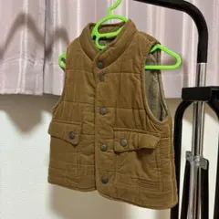 petit main 中綿ベスト ブラウン 80-90