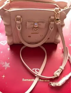 サマンサベガ　サイドレースアップリボンビジューフラッター　ピンク