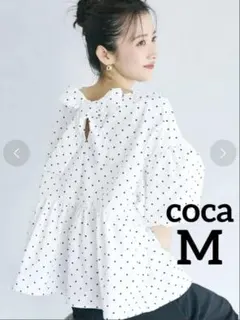coca♡パリフワバックリボンブラウス　ドット　Mサイズ