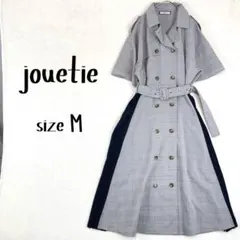 【美品】ジュエティ グレンチェック プリーツ ドッキング スプリングコート M