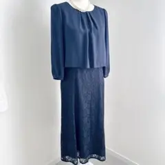 【大きいサイズ】東京イギン　シフォン　レース　フォーマル　ワンピ　13AR