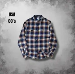 USA シャドーチェックネルシャツ y2k ヴィンテージ ストア系 オンブレ