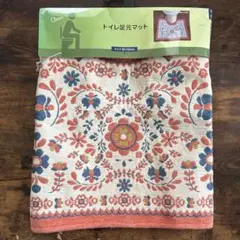 신제품 화장실 매트 풋 매트 55 x 60cm 플라워 패턴 오렌지