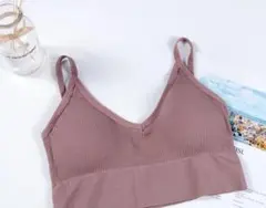 スポーツブラ フィットネス ヨガ ノンワイヤー カップ付 コーヒー リラクシング