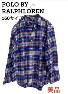 ポロ ラルフローレン ブルー レッド チェック 長袖 シャツ POLO