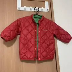 モンベル　ダウン　子供服　キッズ　ノースフェイス　パタゴニア　90cm　赤/緑