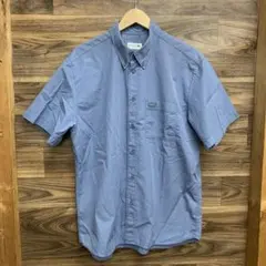 未使用 LACOSTE ナチュラルダイ コットン ポプリン ボタンダウンシャツ