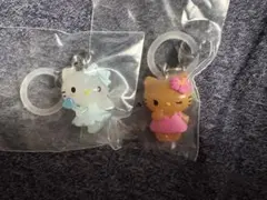 ハローキティ めじるしアクセサリー 日焼けキティ 天使キティ 2点セット